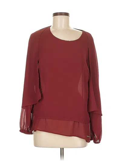 Pre-owned Michael Michael Kors Long Sleeve Blouse In Burgundy