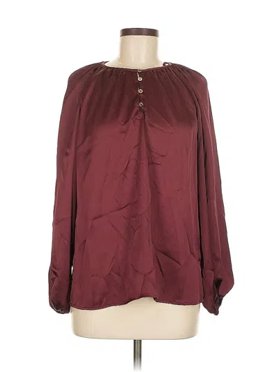 Pre-owned Michael Michael Kors Long Sleeve Blouse In Burgundy
