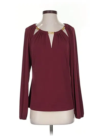 Pre-owned Michael Michael Kors Long Sleeve Blouse In Burgundy