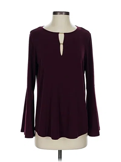 Pre-owned Michael Michael Kors Long Sleeve Blouse In Burgundy