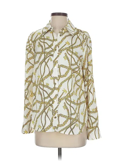 Pre-owned Michael Michael Kors Long Sleeve Blouse In Gold