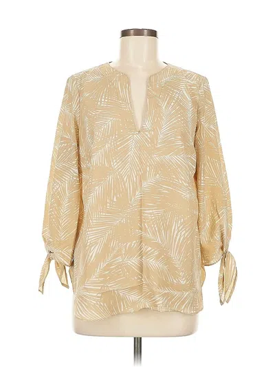 Pre-owned Michael Michael Kors Long Sleeve Blouse In Gold