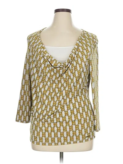 Pre-owned Michael Michael Kors Long Sleeve Blouse In Gold