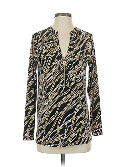 Pre-owned Michael Michael Kors Long Sleeve Blouse In Gold