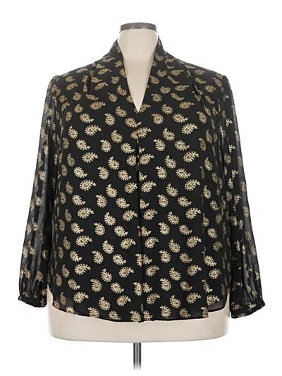 Pre-owned Michael Michael Kors Long Sleeve Blouse In Gold