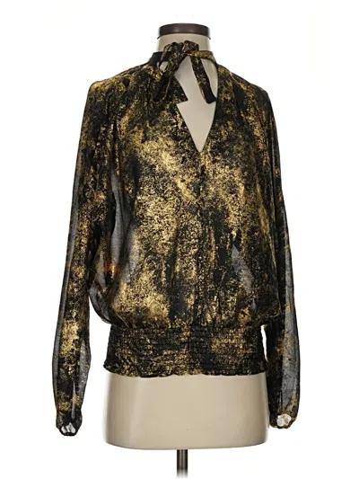 Pre-owned Michael Michael Kors Long Sleeve Blouse In Gold