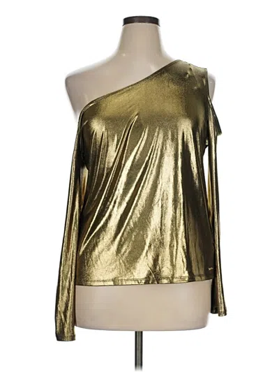 Michael Michael Kors Long Sleeve Blouse In Gold