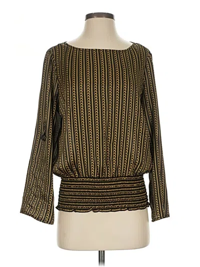 Pre-owned Michael Michael Kors Long Sleeve Blouse In Gold