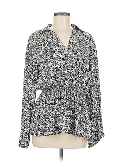 Michael Michael Kors Long Sleeve Blouse In Gray