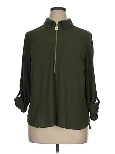 Michael Michael Kors Long Sleeve Blouse In Gray