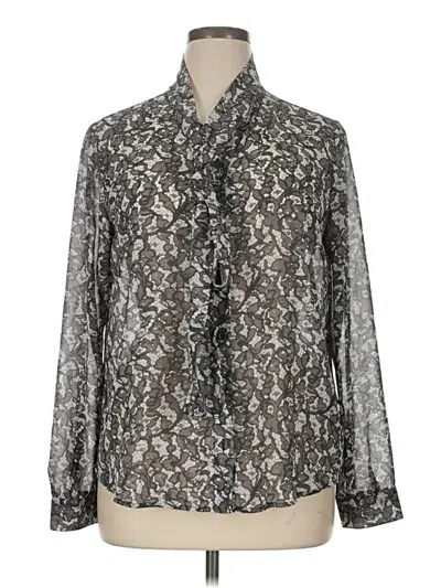 Pre-owned Michael Michael Kors Long Sleeve Blouse In Gray