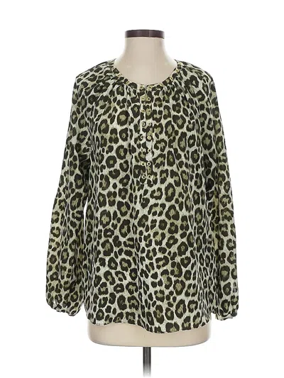 Pre-owned Michael Michael Kors Long Sleeve Blouse In Green