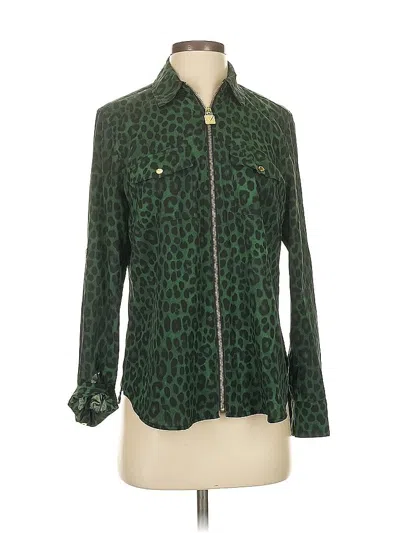 Pre-owned Michael Michael Kors Long Sleeve Blouse In Green