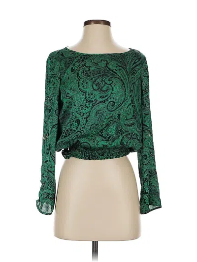 Pre-owned Michael Michael Kors Long Sleeve Blouse In Green