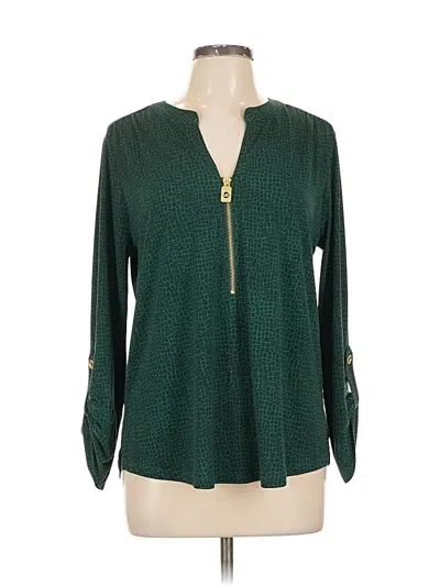 Pre-owned Michael Michael Kors Long Sleeve Blouse In Green