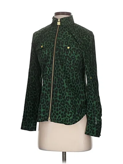 Michael Michael Kors Long Sleeve Blouse In Green