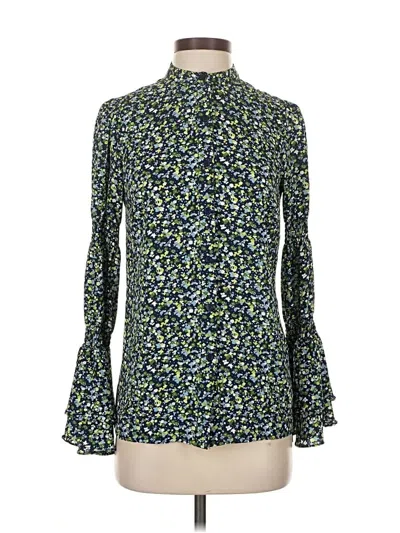 Pre-owned Michael Michael Kors Long Sleeve Blouse In Green