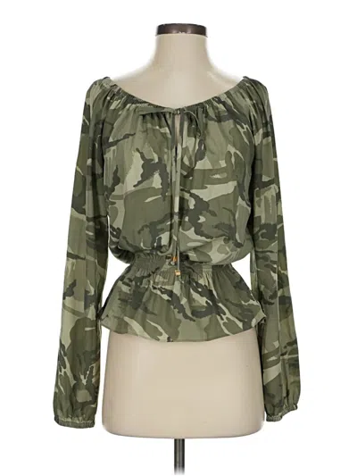Pre-owned Michael Michael Kors Long Sleeve Blouse In Green
