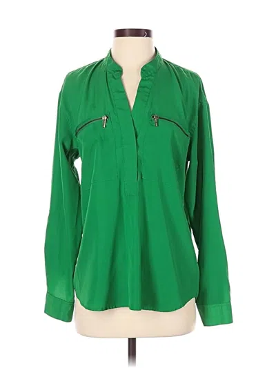 Pre-owned Michael Michael Kors Long Sleeve Blouse In Green