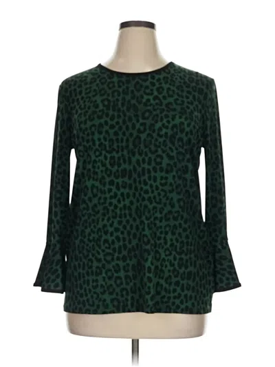 Pre-owned Michael Michael Kors Long Sleeve Blouse In Green