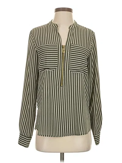 Pre-owned Michael Michael Kors Long Sleeve Blouse In Green