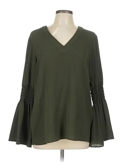 Pre-owned Michael Michael Kors Long Sleeve Blouse In Green
