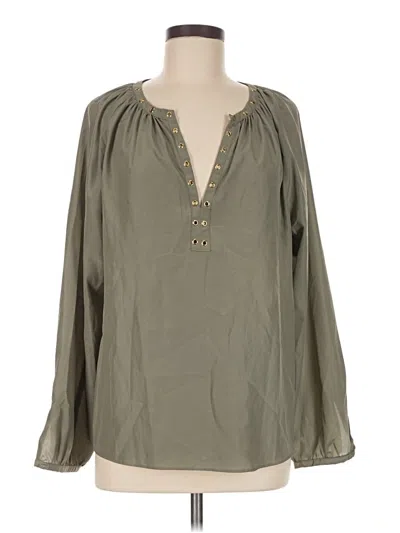 Pre-owned Michael Michael Kors Long Sleeve Blouse In Green