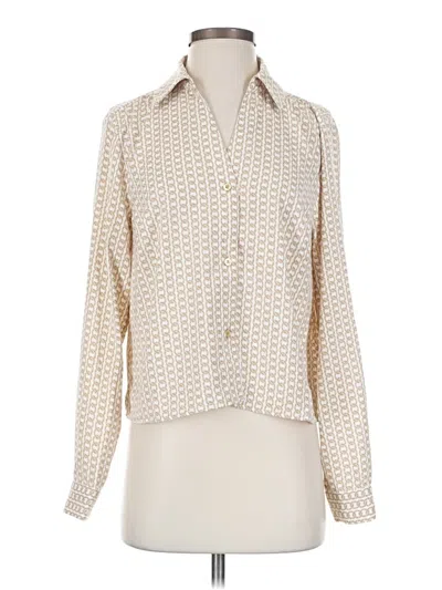 Pre-owned Michael Michael Kors Long Sleeve Blouse In Ivory