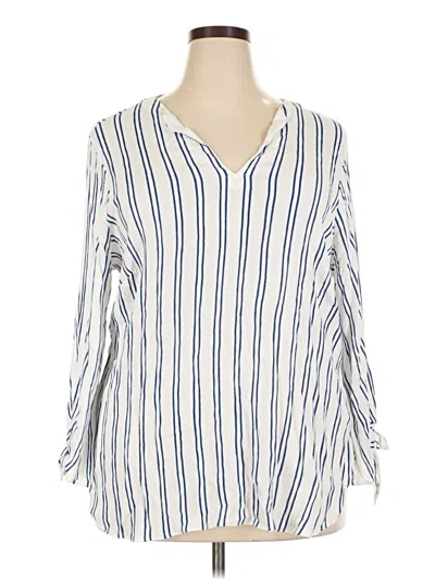 Pre-owned Michael Michael Kors Long Sleeve Blouse In Ivory
