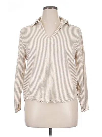 Pre-owned Michael Michael Kors Long Sleeve Blouse In Ivory