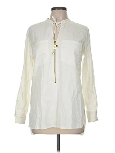 Pre-owned Michael Michael Kors Long Sleeve Blouse In Ivory