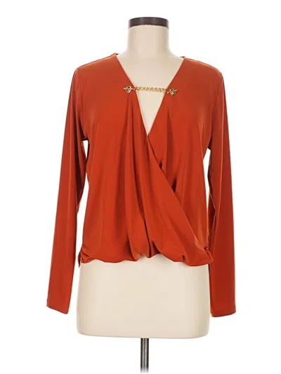 Pre-owned Michael Michael Kors Long Sleeve Blouse In Orange