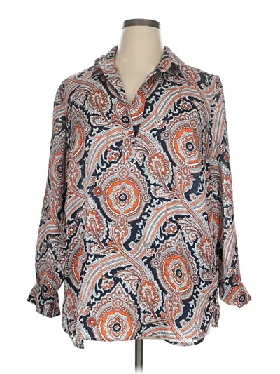 Pre-owned Michael Michael Kors Long Sleeve Blouse In Orange