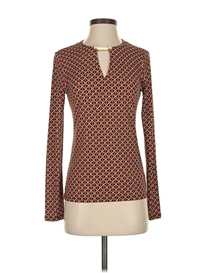 Pre-owned Michael Michael Kors Long Sleeve Blouse In Orange