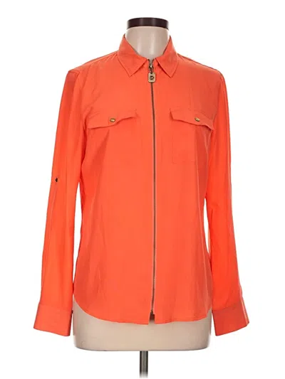 Pre-owned Michael Michael Kors Long Sleeve Blouse In Orange