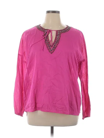 Pre-owned Michael Michael Kors Long Sleeve Blouse In Pink