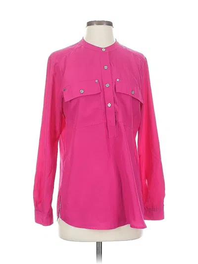Pre-owned Michael Michael Kors Long Sleeve Blouse In Pink