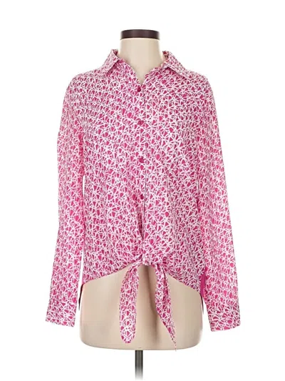 Pre-owned Michael Michael Kors Long Sleeve Blouse In Pink
