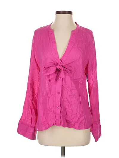 Pre-owned Michael Michael Kors Long Sleeve Blouse In Pink