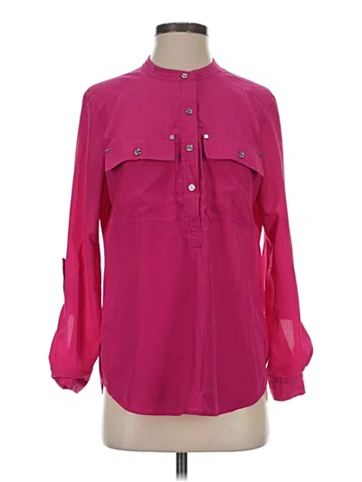Pre-owned Michael Michael Kors Long Sleeve Blouse In Pink