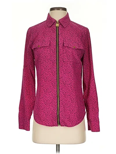 Pre-owned Michael Michael Kors Long Sleeve Blouse In Pink