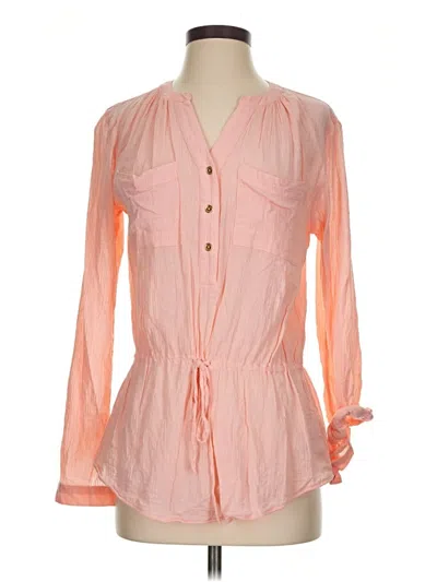 Pre-owned Michael Michael Kors Long Sleeve Blouse In Pink