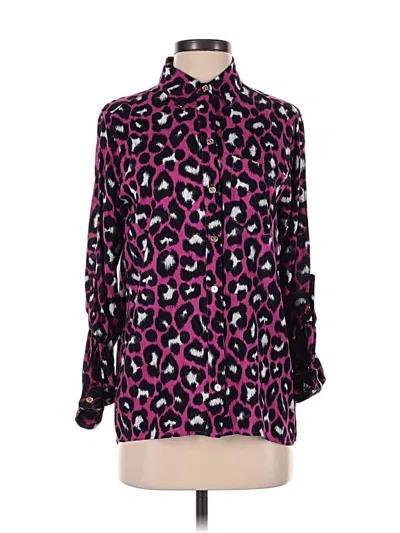 Pre-owned Michael Michael Kors Long Sleeve Blouse In Purple