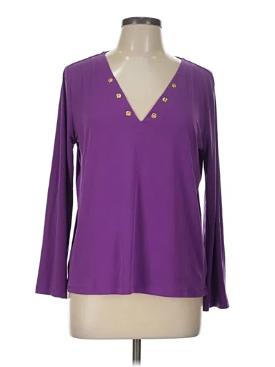 Pre-owned Michael Michael Kors Long Sleeve Blouse In Purple