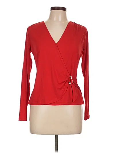 Pre-owned Michael Michael Kors Long Sleeve Blouse In Red