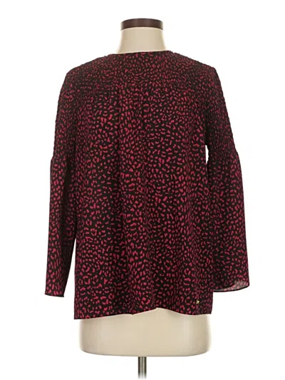 Pre-owned Michael Michael Kors Long Sleeve Blouse In Red