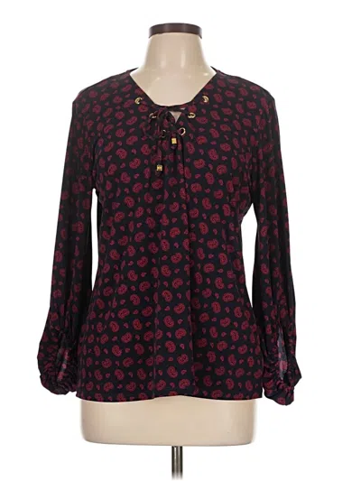 Pre-owned Michael Michael Kors Long Sleeve Blouse In Red