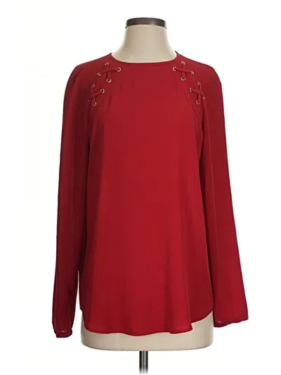 Pre-owned Michael Michael Kors Long Sleeve Blouse In Red