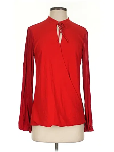 Pre-owned Michael Michael Kors Long Sleeve Blouse In Red