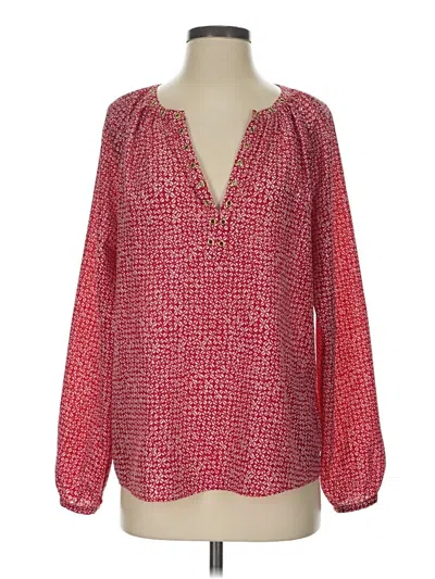 Pre-owned Michael Michael Kors Long Sleeve Blouse In Red